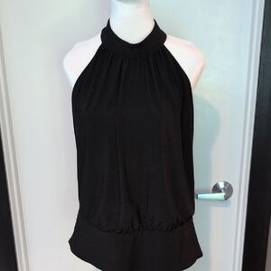 Boston Proper Chic Black Halter Blouse